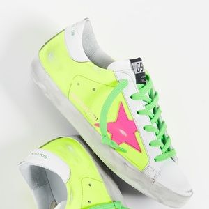 Golden goose neon green & pink size 40.